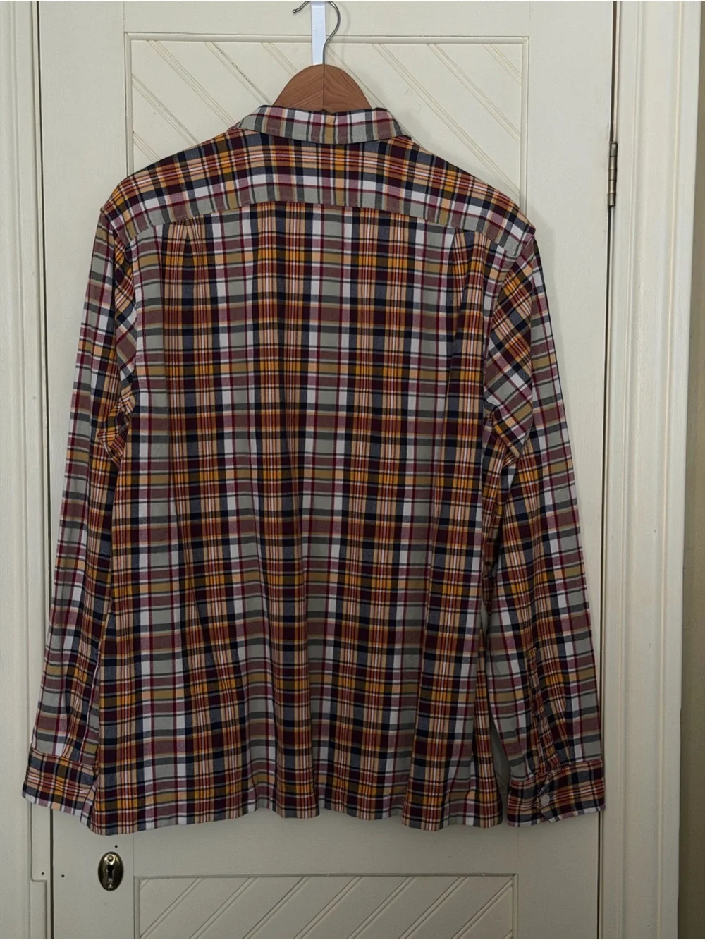 J. Crew Men's Half-zip Popover Shirt Jacket Madras Plaid Men’s Medium
